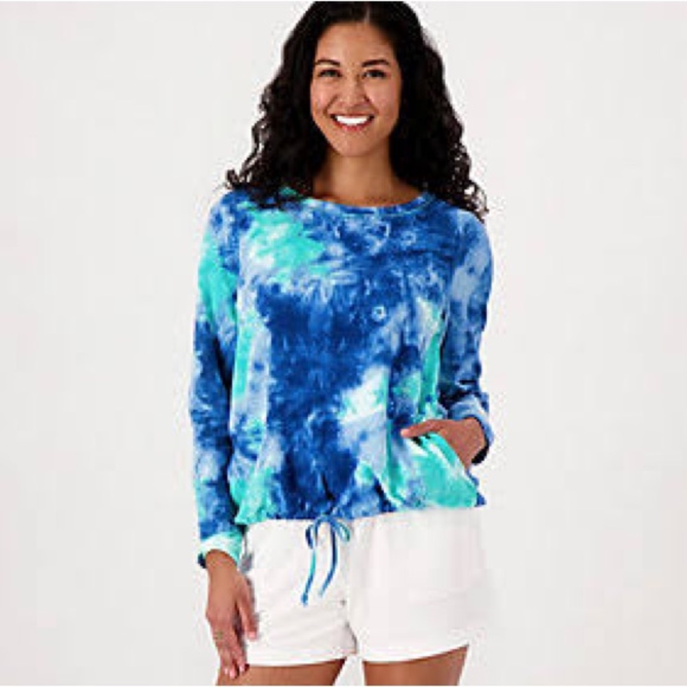 Belle Beach Tie Dye Scoop Neck Top.  Size M